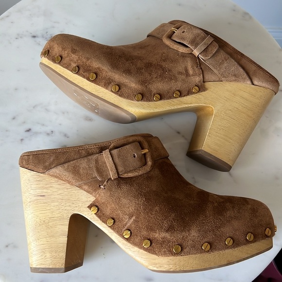 Veronica Beard Dacey Suede Clogs - Picture 8 of 9